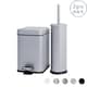 image 1 of Harbour Housewares Mismatched Toilet Brush & Bin Set - Matt Grey | Grey | Grey