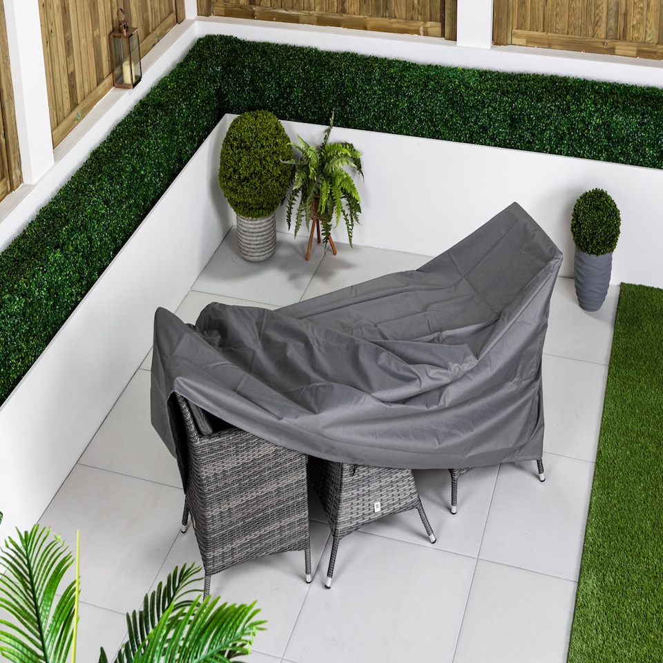 image 1 of Savannah Square Rattan Garden Bistro Table and Chairs Set 2 Seater | Brown | Brown