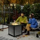 image 2 of Outsunny Outdoor Propane Gas Fire Pit Table w/ Wind Screen & Glass Beads, Grey