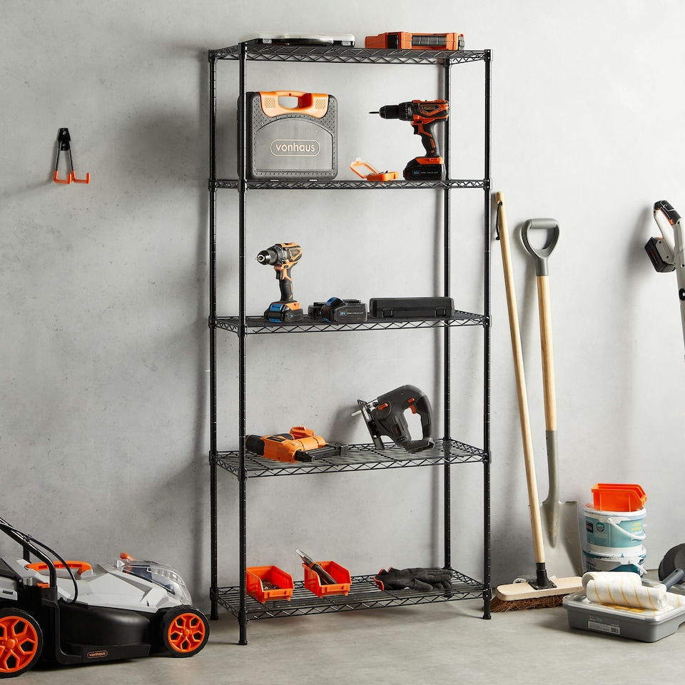 image 1 of VonHaus 5 Tier Wire Shelving Unit for Home Storage