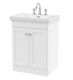 image 1 of Balterley Swynnerton Traditional 2 Door Floor Standing Vanity Unit with Basin, Satin White, 600mm
