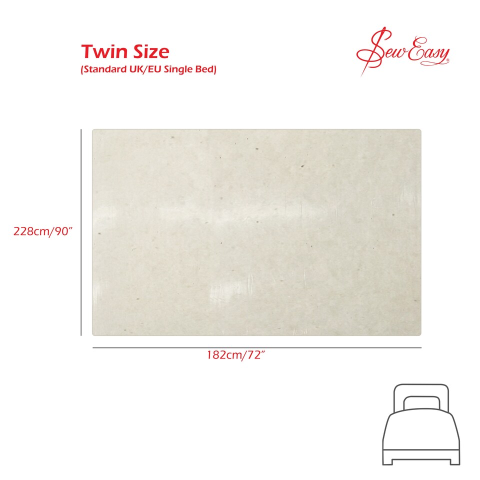 image 1 of Sew Easy Bamboo Wadding - Natural, Twin 182 x 228cm / 72 x 90in, Soft, Hypoallergenic | White