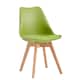 image 3 of Set of 6 Dining Chairs with Solid Wooden Legs and Seat Cushion Pads in Green - Eva by MCC