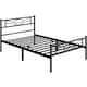 image 2 of Yaheetech Metal Platform Bed Frame with Cloud-inspired Design Headboard Black, 3ft Single