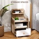 image 3 of HOMCOM Bedside Table, Bedside Cabinet with Drawer, Modern Side Table with Shelf for Bedroom, Living Room, Natural Wood Effect