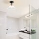 image 2 of COSYLYTE Bowley Bathroom Light Classic Ribbed Glass Ceiling Flush Light - Matt Black | Gold | 1