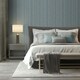 image 2 of Muriva Venezia Stripe Textured Wallpaper - Blue - 10m x 53cm Blue