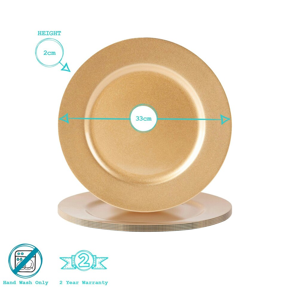 image 1 of Argon Tableware Metallic Charger Plate - 33cm - Red Red