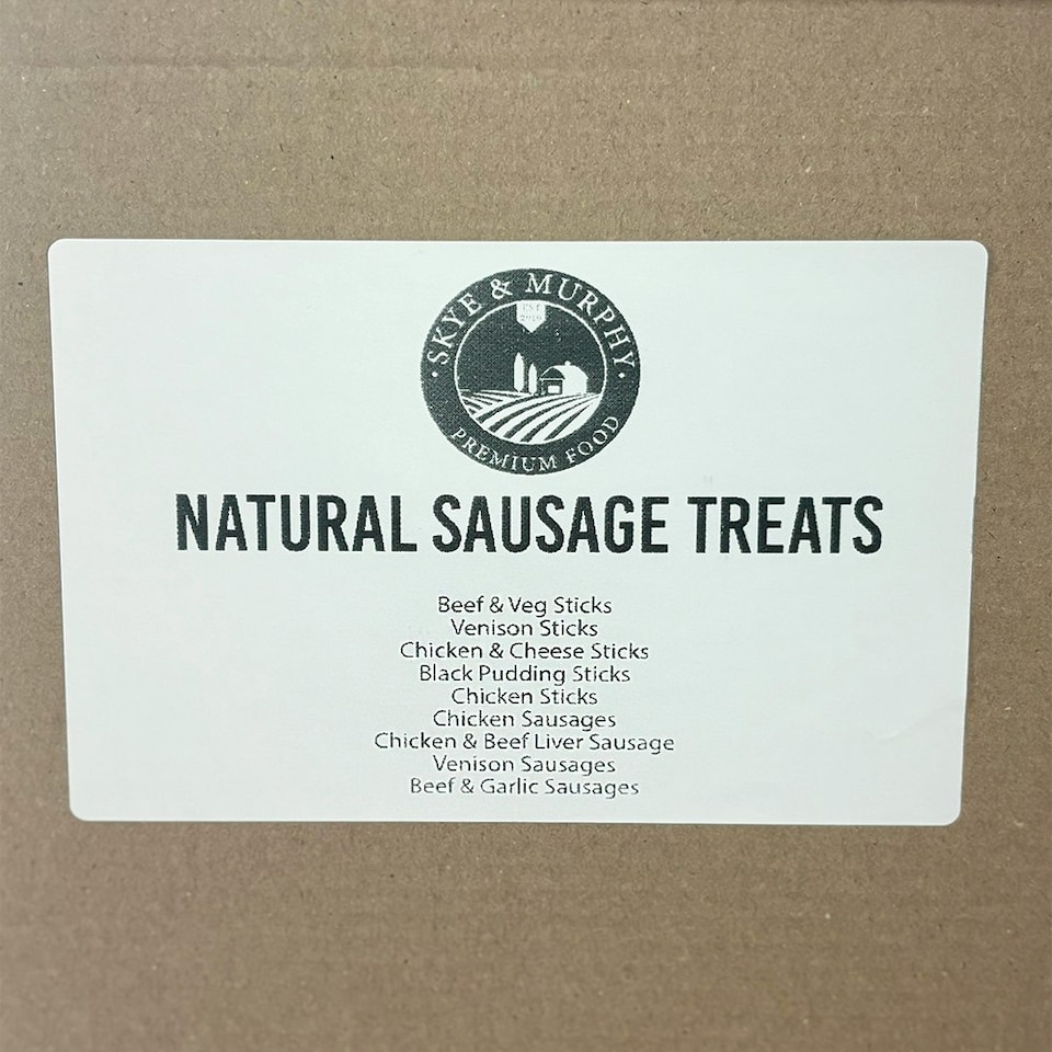 image 1 of HugglePets Assorted Natural Sausage Sticks Dog Treat Box (40 pcs)