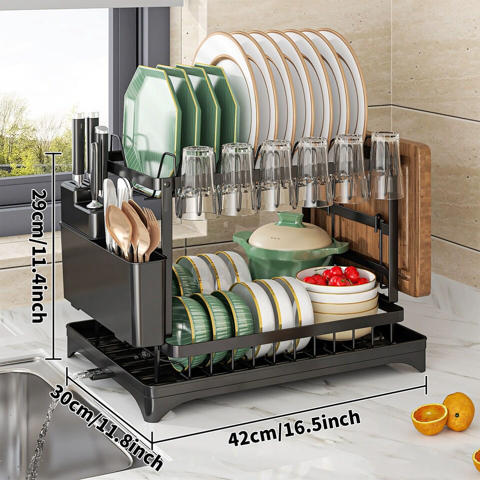 image 1 of 1pc Dish Drying Rack For Kitchen Counter Over The Sink