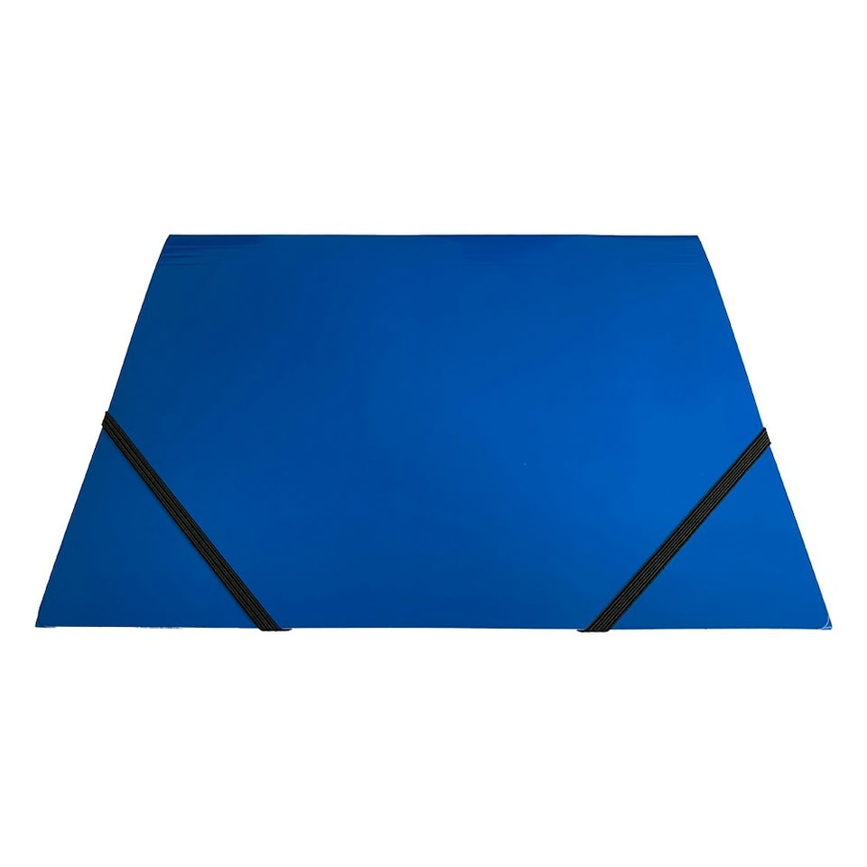 image 1 of Janrax A4 Blue Laminated Card 3 Flap Folder with Elastic Closure