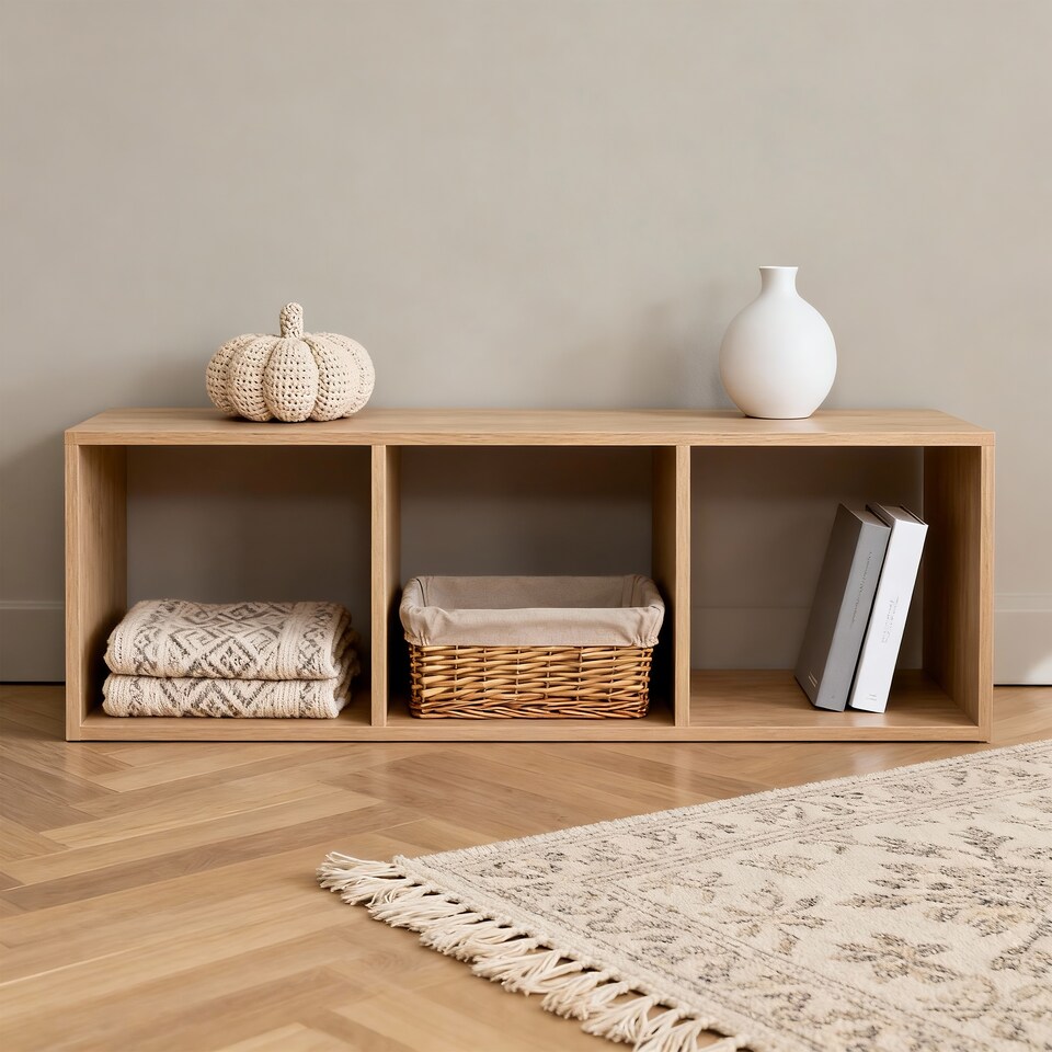image 1 of Wickerfield Rectangular Wicker Storage Basket with Fabric Lining for Home Storage, Shelves & Gift Hampers