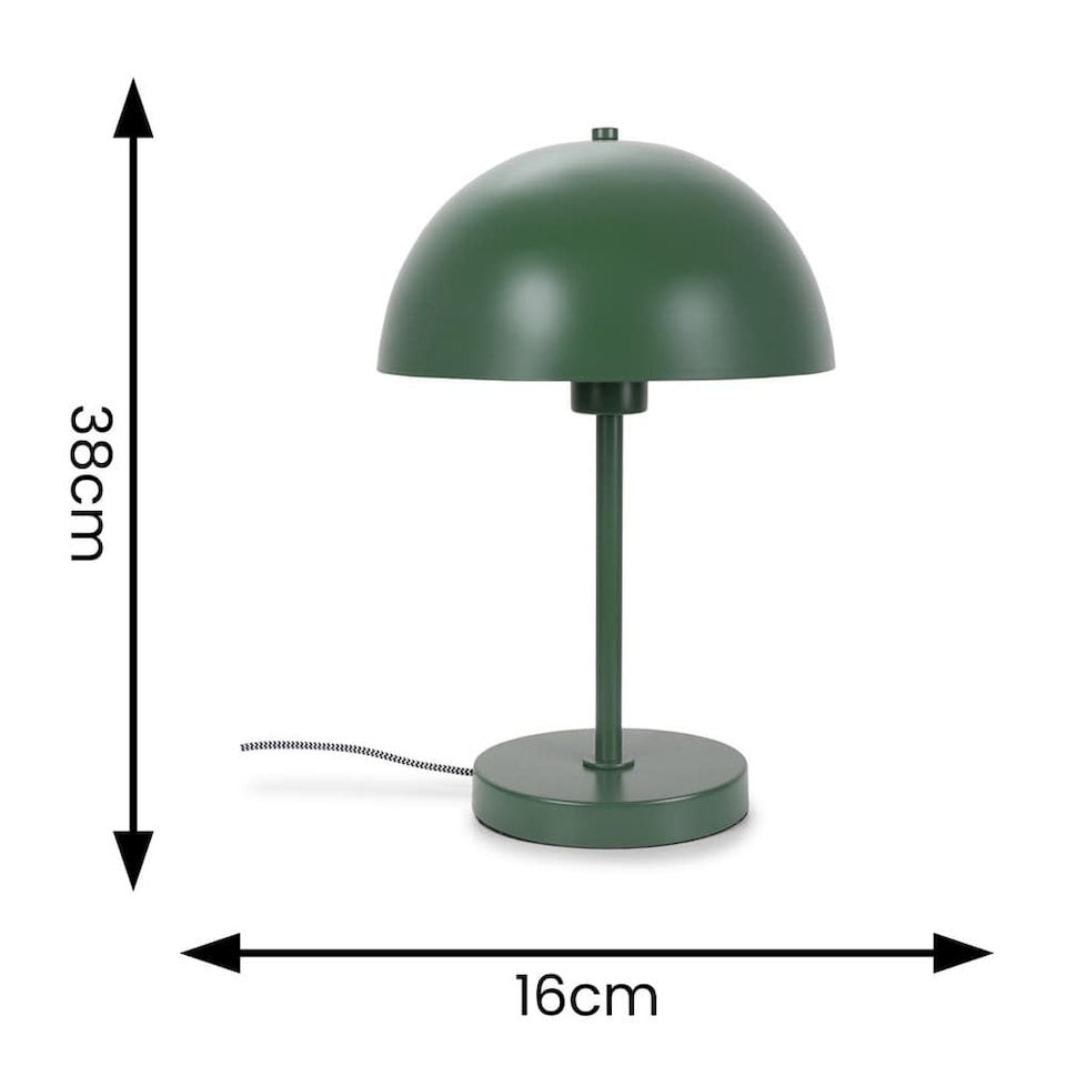 image 1 of ValueLights Stassi Green Mushroom Dome Metal Table Lamp | Green