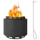 image 1 of Outsunny 48.5cm Smokeless Wood Burning Firepit Metal Fire Pit, Dark Grey | Grey | Dark Grey