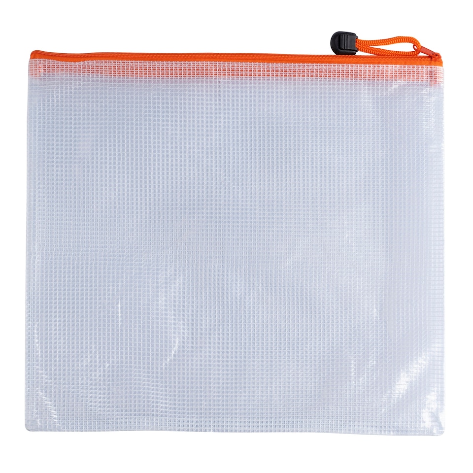 image 1 of Pack of 12 A3 Orange PVC Mesh Zip Bags
