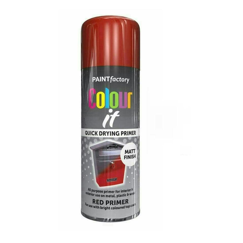 image 1 of Primer Spray Paint Aerosol Auto Car Lacquer Wood Metal 400ml Red | Primer
