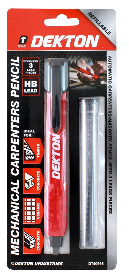 image 1 of Mechanical Carpenter Pencil Auto Refillable Pocket Clip 3 Leads Timber Ceramic