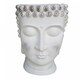 image 1 of White Oval Face Planter Head Buddha Plant Pot Indoor Pot Cover L19 W18 H24 cm, 2.6 ltrs Cap.
