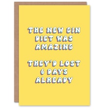 New Gin Diet Lost Days Humour Woman Her Funny Birthday Card