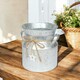 image 2 of Zinc Decorative Milk Churn With Jute Bow - Height 23cm