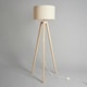 image 3 of BHS Keeley Wooden Tripod Floor Lamp | Brown | Oak | 1