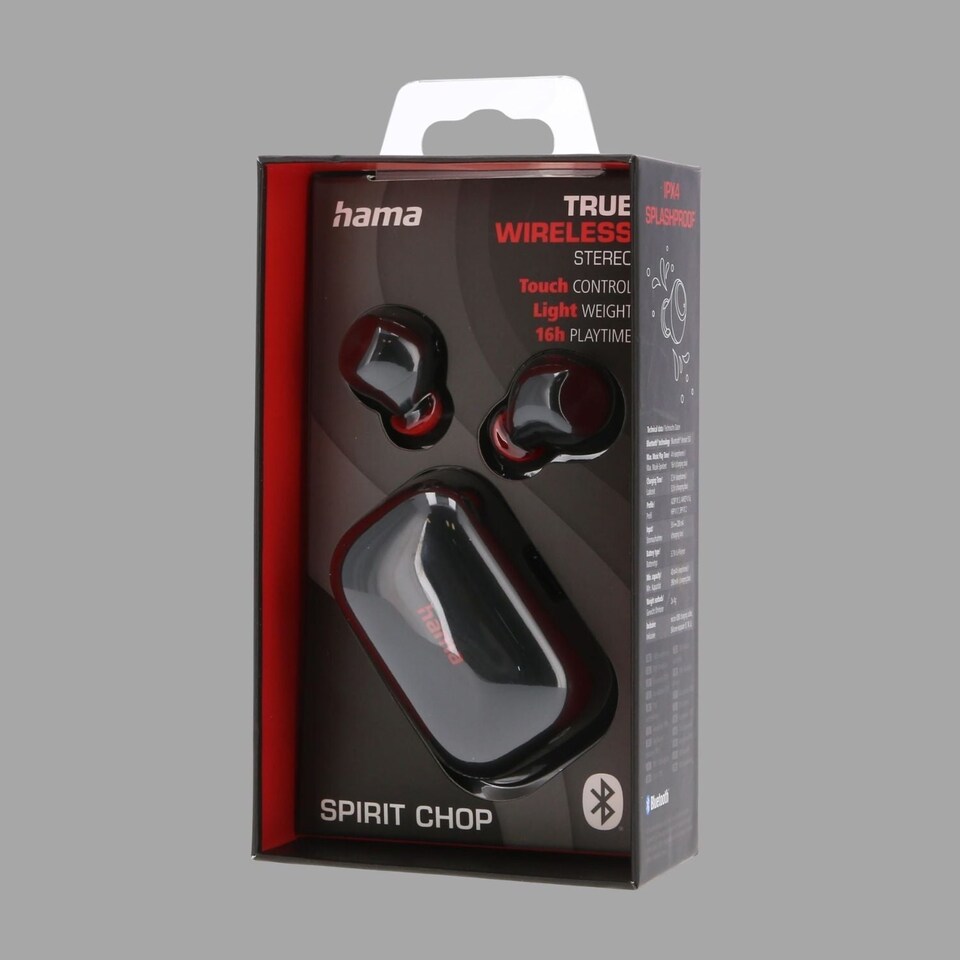 image 1 of Hama Spirit Chop True Wireless Black Bluetooth Earbuds