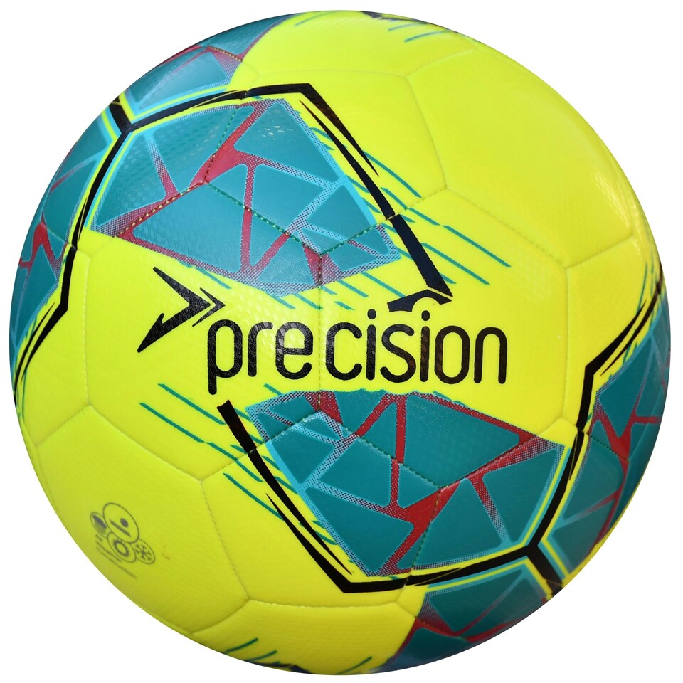 image 1 of Precision Fusion FIFA Basic Training Ball - 3 - Fluo Yellow/Teal/Cyan/Red - Precision - PRF2663 Yellow