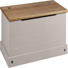 Corona Storage Chest Bedding Box Toy Blanket Ottoman Grey Solid Pine