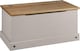 image 1 of Corona Storage Chest Bedding Box Toy Blanket Ottoman Grey Solid Pine