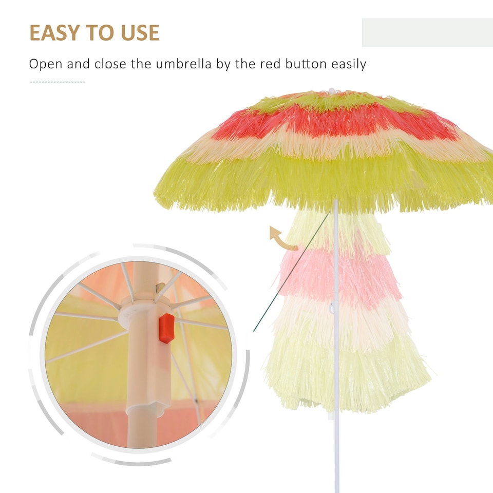 image 1 of Garden Patio Hawaii Beach Sun Umbrella Sunshade Outdoor Folding Tilting Parasol