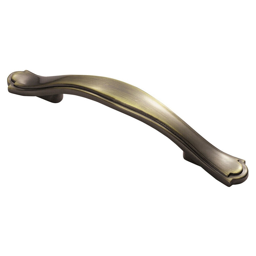 Loops Stepped Edge Cupboard Bow Pull Handle 76mm Fixing Centres Burnished Brass in Metallics