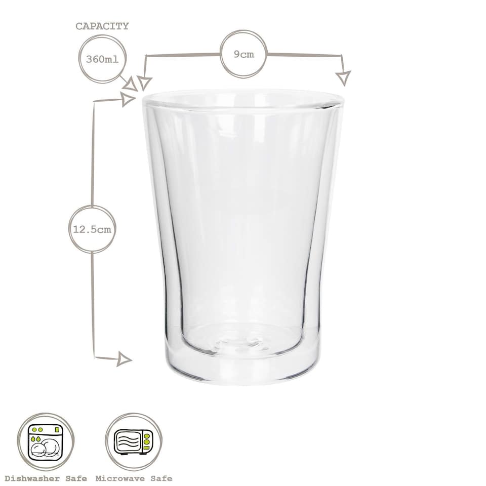 image 1 of Rink Drink Double-Walled Glasses Set - 360ml - Pack of 2 | Clear | Clear
