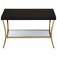 image 1 of Interiors by Premier Durable Black Coffee Table, Elegant Gold Finish Decorative Coffee Table With Curved Legs & Glossy Black Top Black