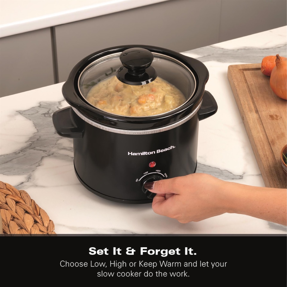 image 1 of Hamilton Beach 'The Mighty Mini' 1.8L Black Slow Cooker