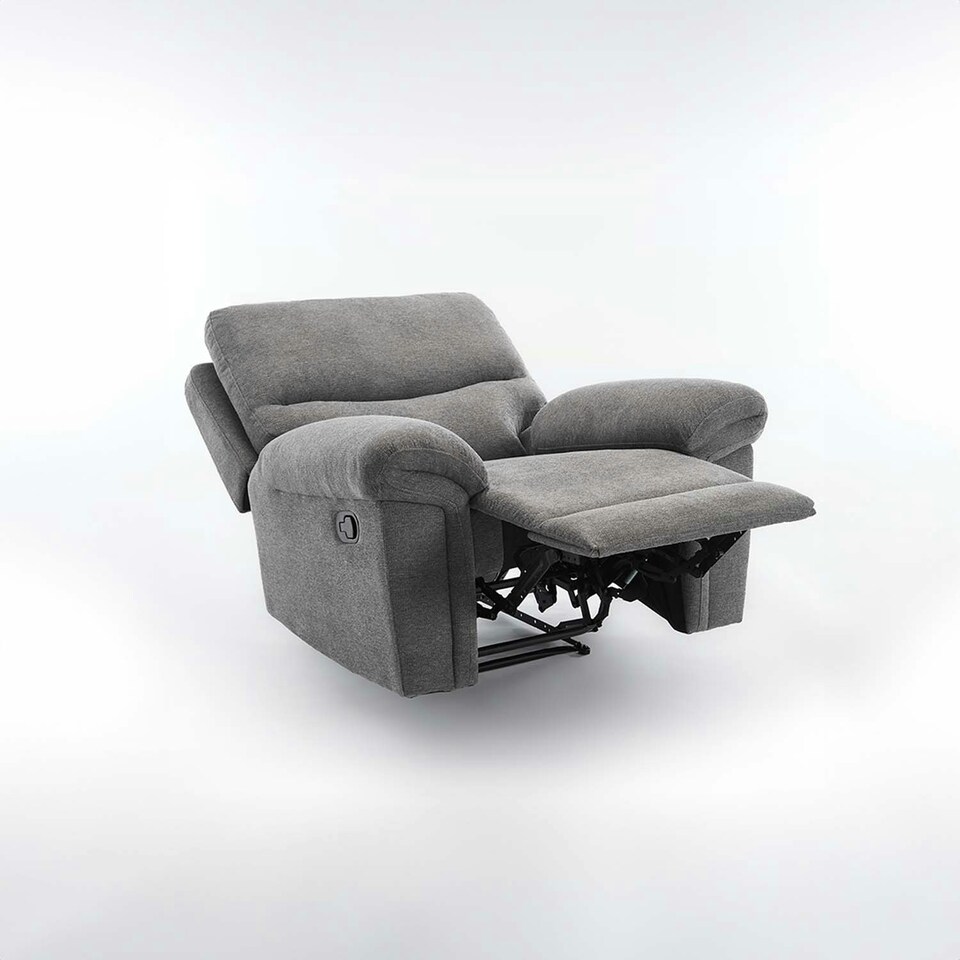 image 1 of Fosse Manual Recliner Fabric Chair (Dark Grey)