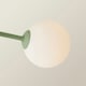 image 4 of ValueLights Marlow Sage Green Opaque Glass Globe 3 Arm Ceiling Light with LED Bulbs
