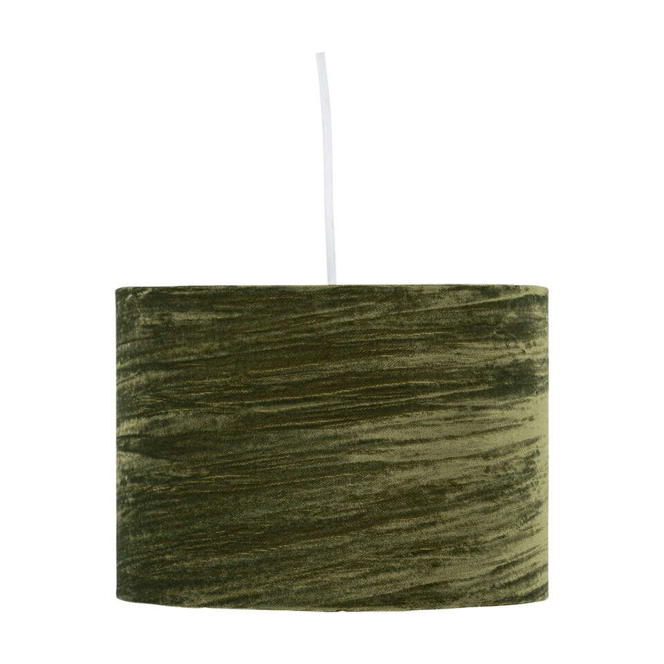 image 1 of Set of 2 Green Crushed Velvet 30cm Pendant Lightshades Green