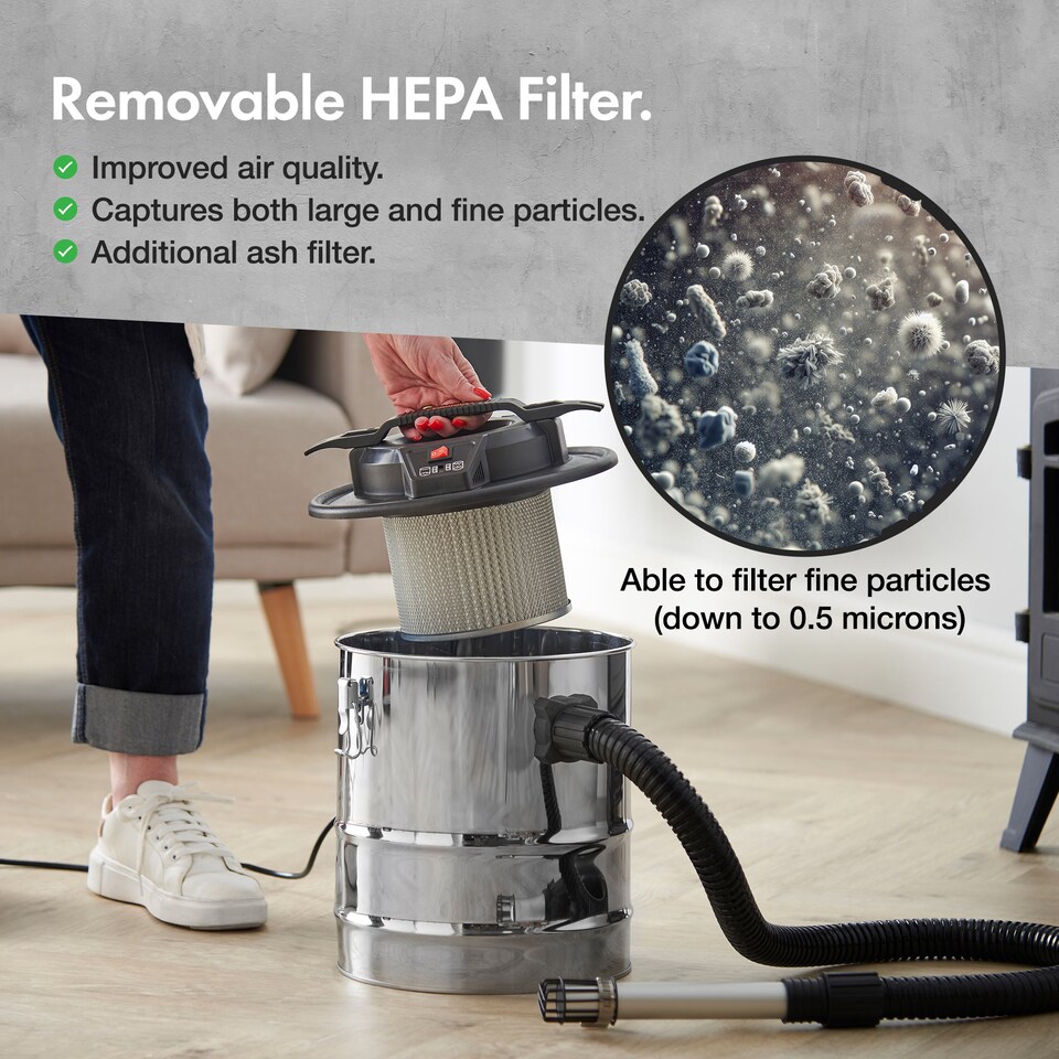 image 1 of VonHaus 15L Ash Vacuum Cleaner for Home or Workshop