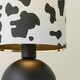 image 2 of ValueLights Miley Cow Print Drum Lamp Shade Matte Black Table Lamp Black