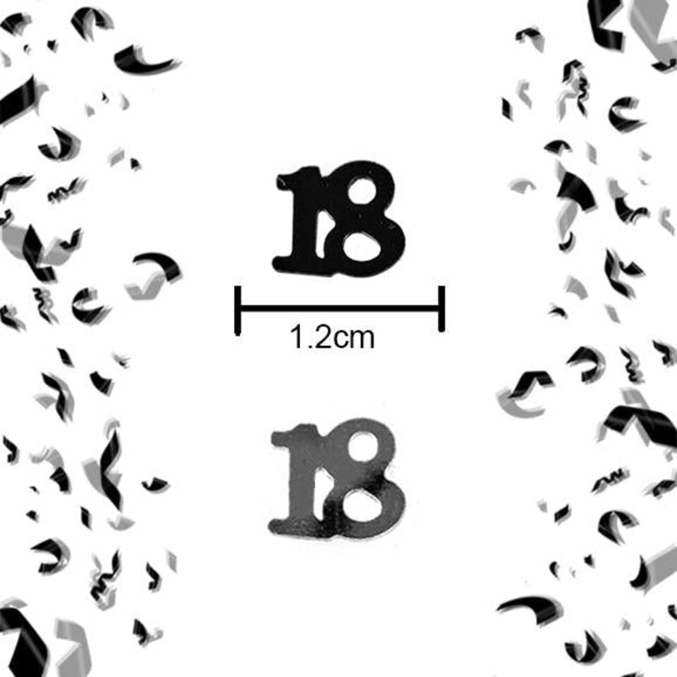 image 1 of 18th Confetti Black & Silver 14g, 2 Packs