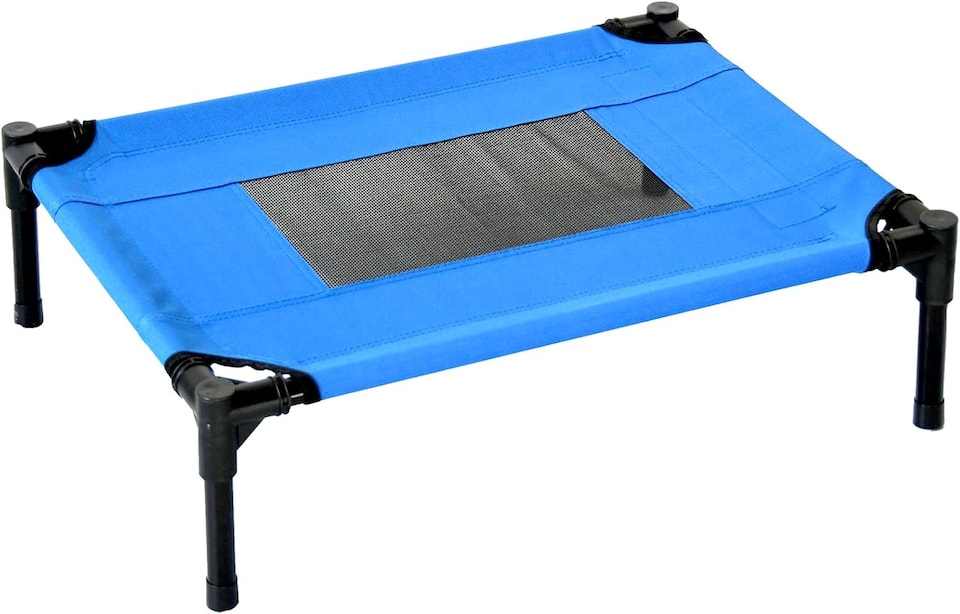 image 1 of Actiaspet Elevated Dog Bed Oxford Mesh Pet Cot Indoor or Outdoor (Blue, Small)