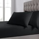 image 1 of Velosso Plain Dyed Cotton Blend Fitted Sheet Black | Black | Super King