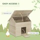 image 3 of PawHut Wooden Duck House w/ Openable Roof, Raised Base, Air Holes - Natural