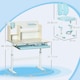 image 7 of HOMCOM Kids Desk and Chair Set, Height Adjustable Study Table for 3-12 Years Blue
