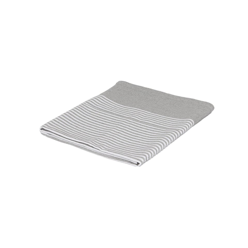image 1 of Nicola Spring Cotton Tea Towel - 70cm x 50cm - Light Grey Pinstripe