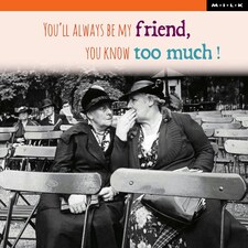M.I.L.K Greetings Card Two Ladies Whispering