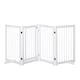 image 1 of PawHut Wooden Freestanding Pet Gate 4 Panels Foldable Dog Safety Fence White