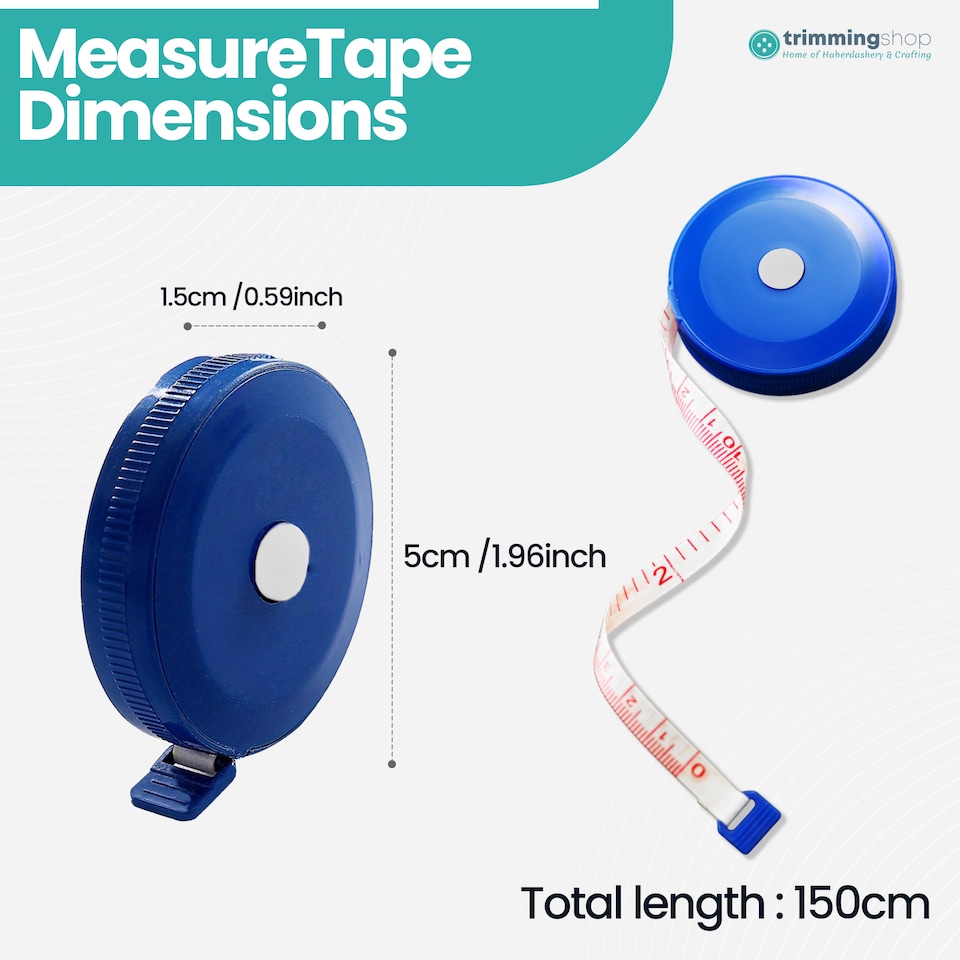 image 1 of 150cm Retractable Measuring Tape, Dual Sided Soft Round Design