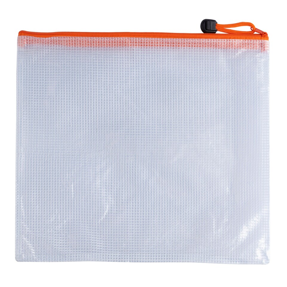 image 1 of Pack of 12 A3 Orange PVC Mesh Zip Bags