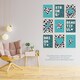 image 3 of Pack of 9 Turquoise Purple Leopard Pattern Heart Lightning Star Beautiful Bright Strong Wall Art Prints 12x16 Inch